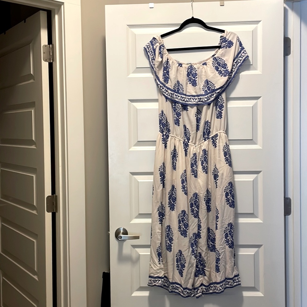 Kori America Blue and White Jumpsuit / Romper